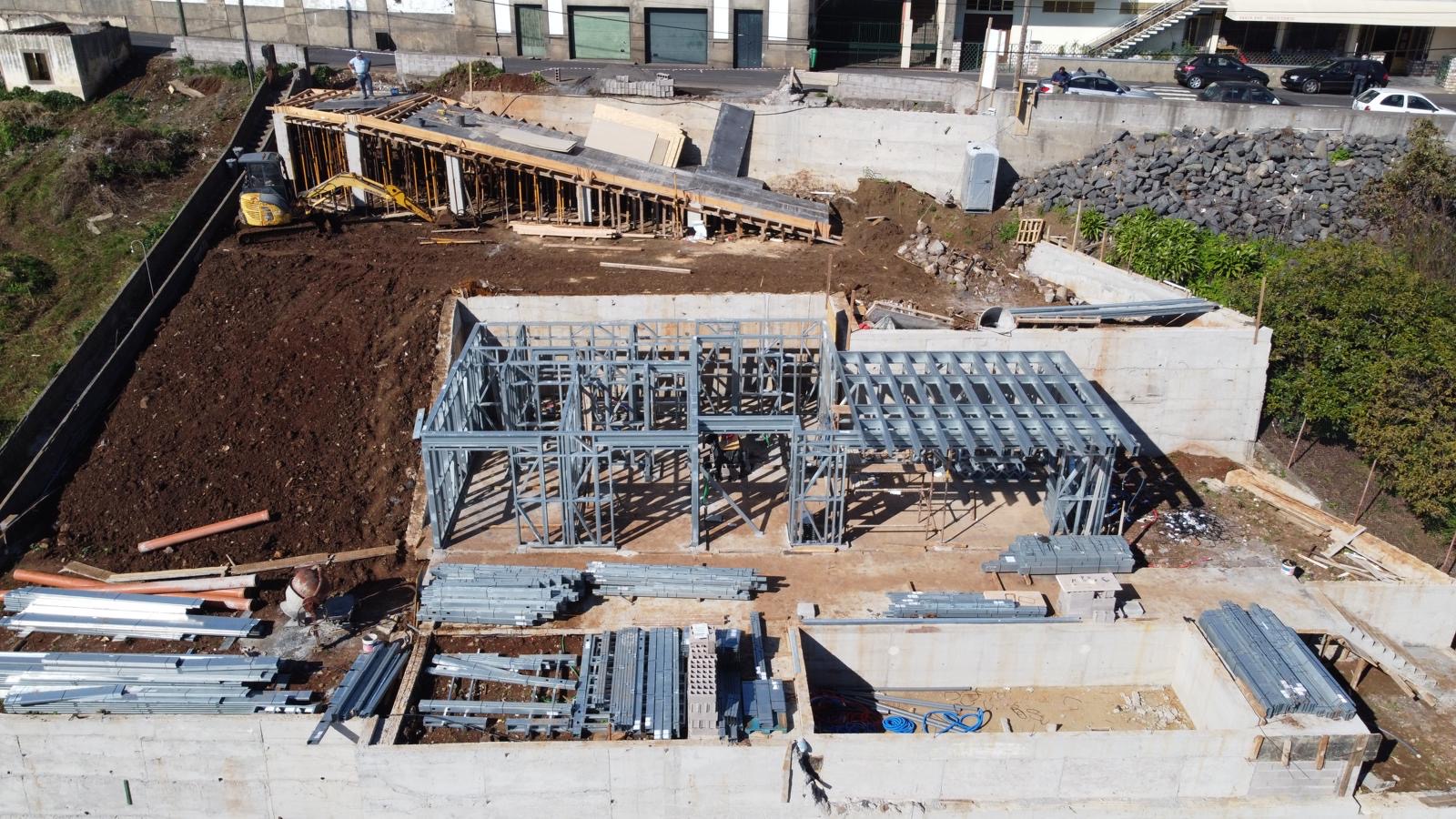 Steel frame going up