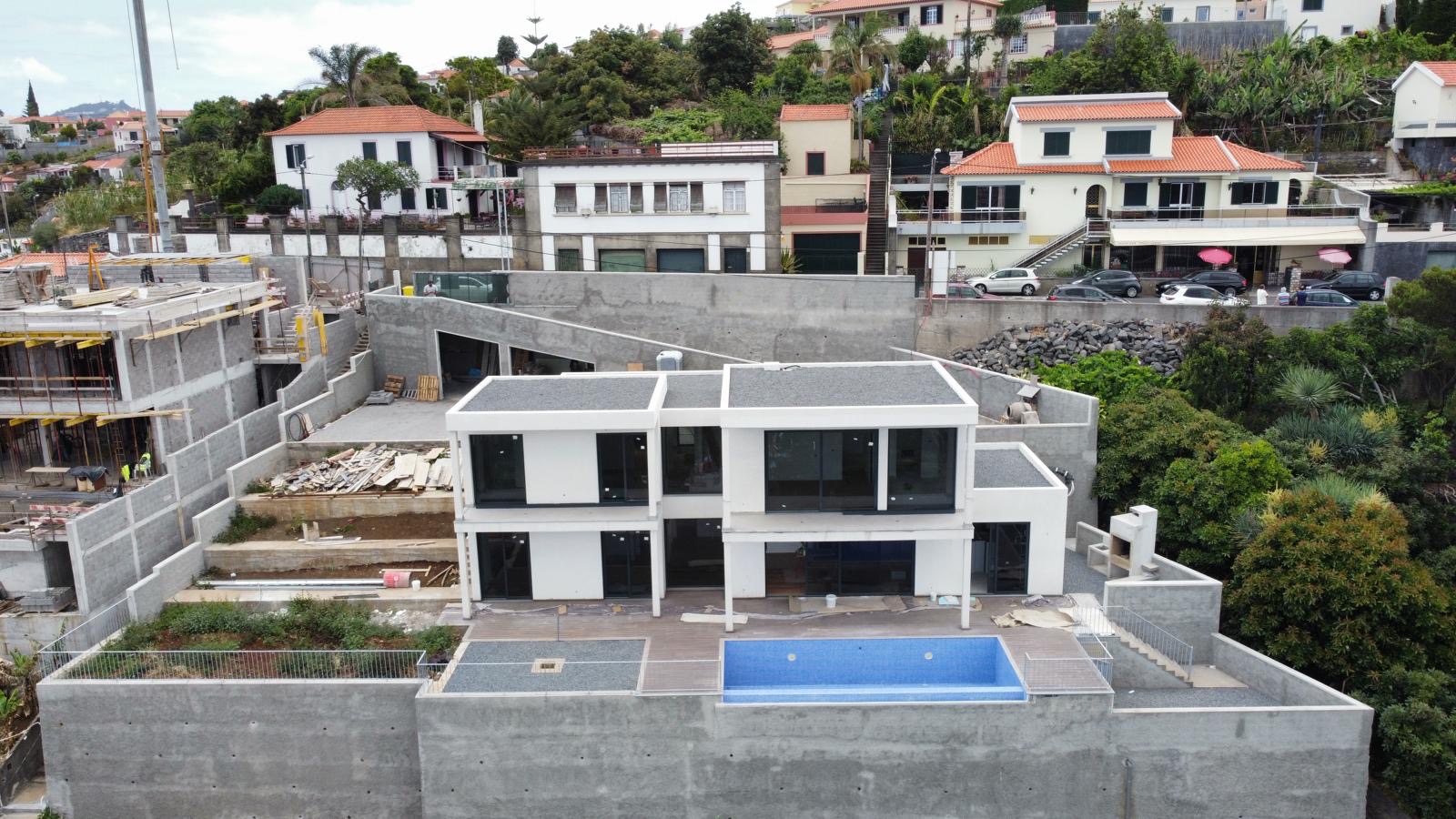 Finished villa with pool, from above